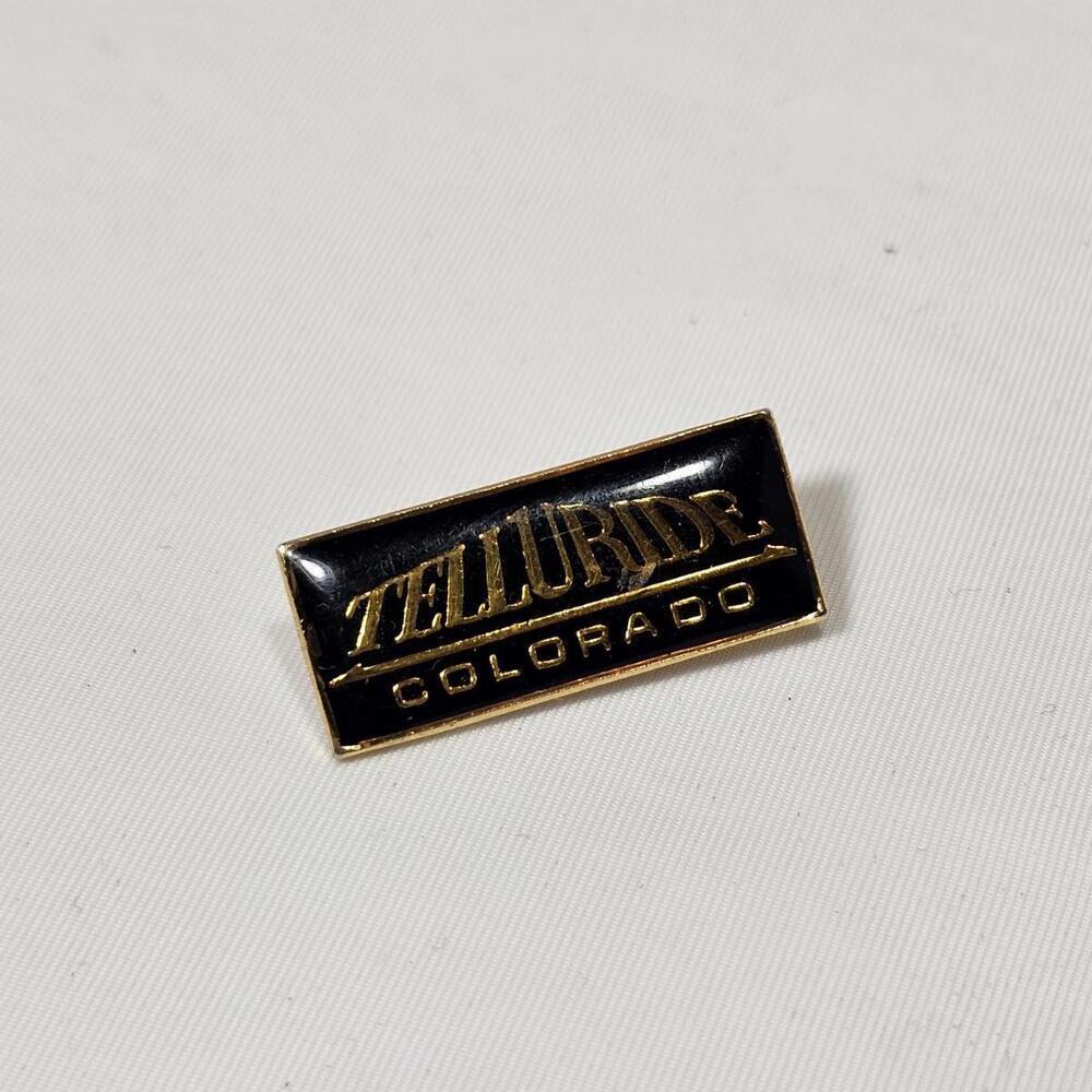 Vtg TELLURIDE Skiing Ski Pin Badge COLORADO Resort Souvenir Travel Snowboard